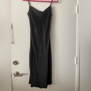 Express Black Slip Maxi Dress with Cowl Neck